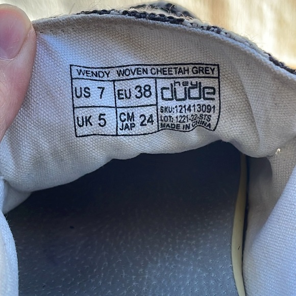 Hey Dude Women’s Wendy Woven Slip On Cheetah Grey Size 7 - Picture 9 of 9